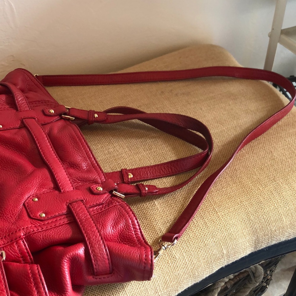 Michael Kors large red leather purse. - Picture 5 of 7